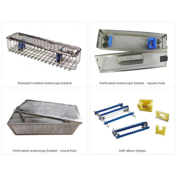 Endoscope Trays Surgical Instrument Sterilization Containers Stainless Steel Wire Mesh Basket