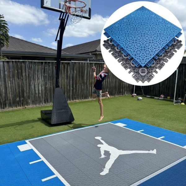 Buy 340x340mm Anti-Slip PP Interlocking Sports Floor Tile for Multi-Game Courts at wholesale prices