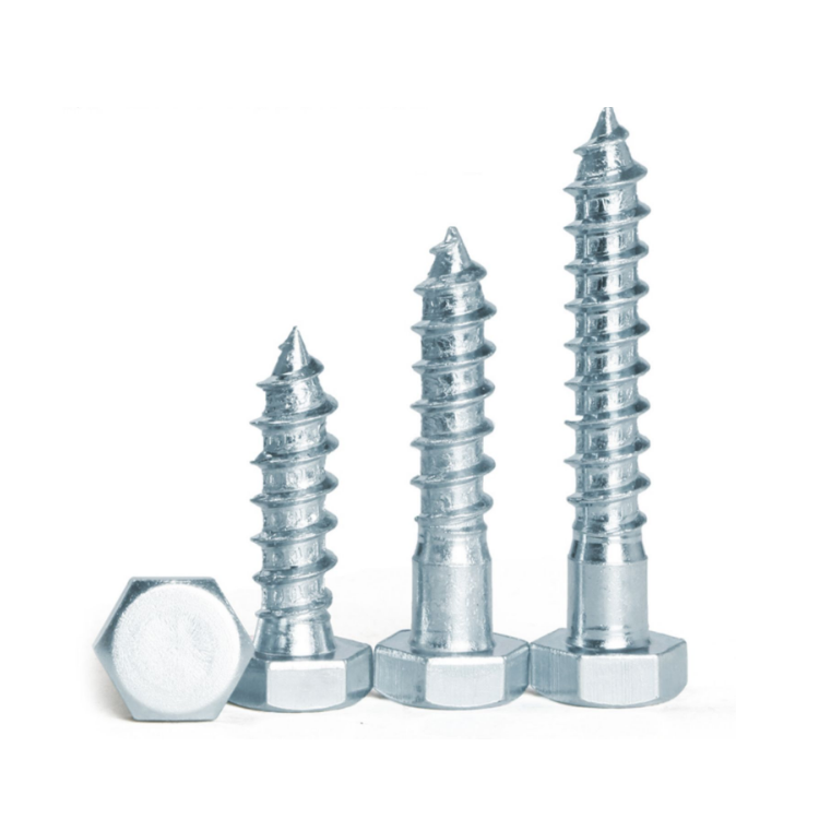 Zinc Plated Grade 4.8 8.8 Galvanized Coach Lag Screw DIN571 Hexagon Head Wood Screw