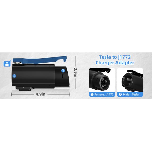 Olink Fast Charger EV Plug New 80Amp Tesla to J1772 Adapter Electric Vehicle Car Charging Plug SAE J1772 Standard