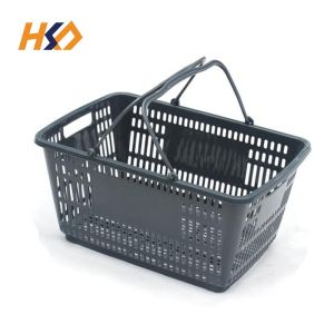 380MM 220mm 16L Plastic Rolling Basket With Handles