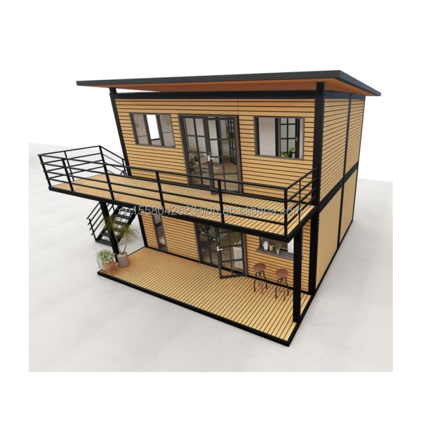 Galvanized Steel Bending 180g Modern Wooden Houses 4 Bedroom Bilayer Prefab Steel Expandable Container House Design for Mall