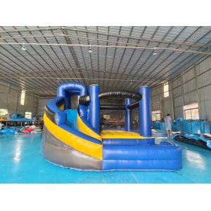 Fireproof Commercial Inflatable Bouncer Moonwalk Cartoon Theme With Rotary Slide