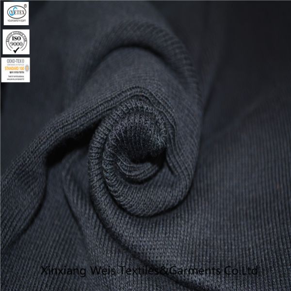 Buy 60% Modacrylic 40% Cotton Knitted Ribbing 500gsm Inherent FR Fabric at wholesale prices