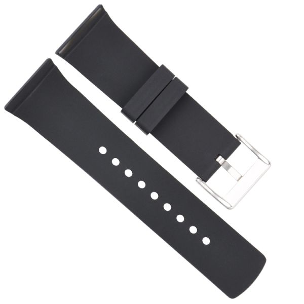 ROHS Mens Rubber Watch Bands , Curved 22mm Elastic Watch Band