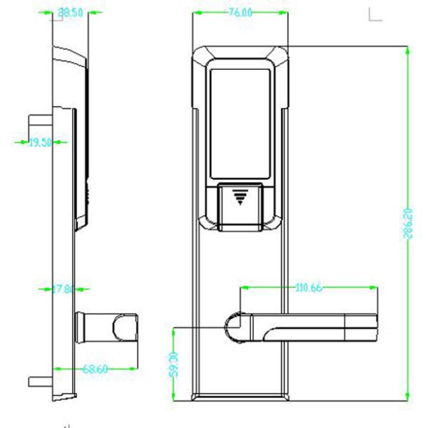Hotel Entrance Electronic Gate Lock , Zinc Alloy Electronics Door Lock High Security