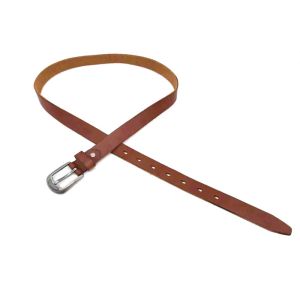 120cm Womans Cowhide Leather Belts Western Retro Buckle