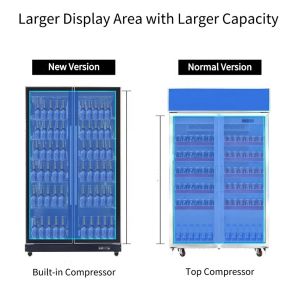 Supermarket Commercial Beverage Refrigerator Vertical Height 1965mm