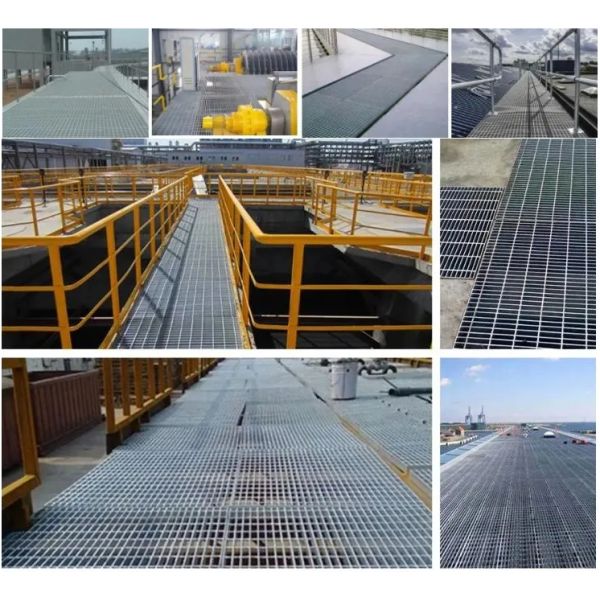Hot Dipped Galvanized Plain / Serrated Steel Grating For Platform Walkway