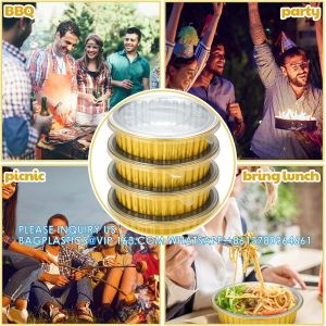 140mm Diameter 600ml Custom Logo Disposable Aluminum Foil Baking Loaf Shape Pan