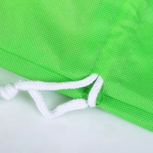 Summer Green Drawstring Bag , Light Weight Cloth Drawstring Gift Bags
