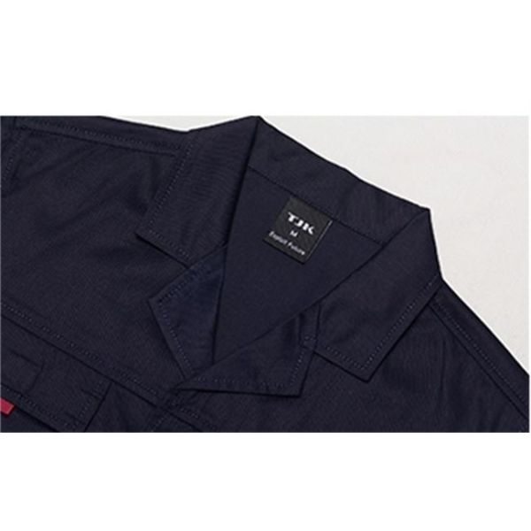 Dark Blue Polyester Industrial Work Uniforms Anti - Pilling / Durable Apparel