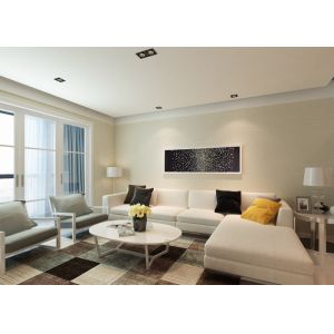 Creamy White Washable Embossed Wallpaper Eco - friendly Vinyl Material