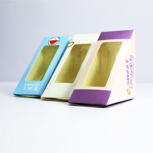 Recyclable Eco-Friendly Custom Logo Printing Food Grade Convenient Portable Triangular Cardboard Sanwich Box