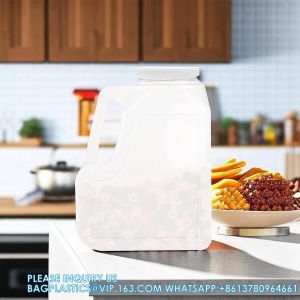 Gallon Jar With Handle And Airtight Lid - Square Empty Storage Containers And