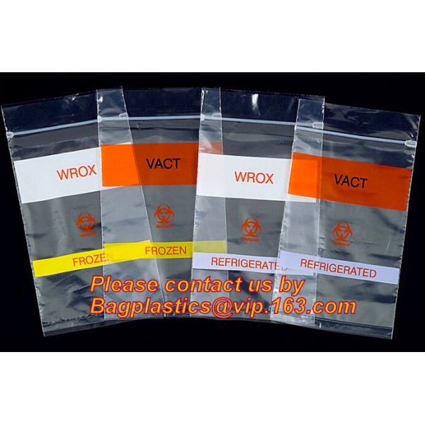 Buy 3-layer BioHazard Specimen zipper Bag, Specimen Biohazard Reclosable Bags with back pouch, Zipper Locking Pouch Biohazar at wholesale prices