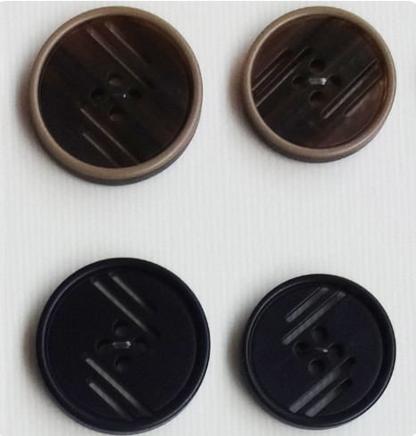 Fine edge resin brushed button with slot decorative for mink coat windbreaker button
