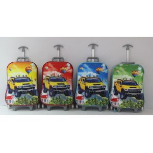 Fashion design EVA mould car cartoon kids trolley school bag