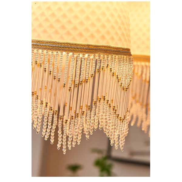 American Retro Glass Tassel Pendant Light For Study Dining Room Living Room Bedroom