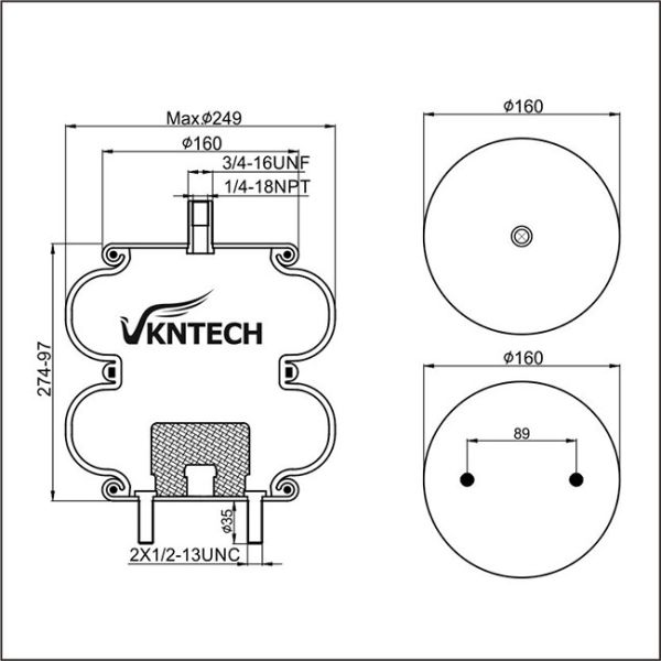 Double Convoluted Air Spring/Air Suspension Spring 2B9-230/FD200-19 450 W01-358-6940