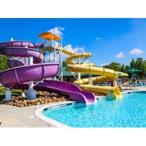 OEM Commercial Swimming Pool Playground Fiberglass Water Slide Set