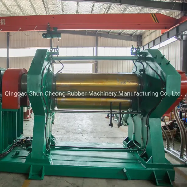 DC Motor Driven Two Roller Calender with Chilled Cast Iron Rolls and Emergency Stop Device