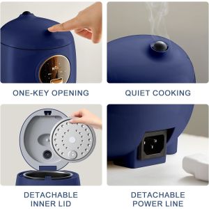 Compact and Portable Mini Rice Cooker with Comfortable Handle and Removable