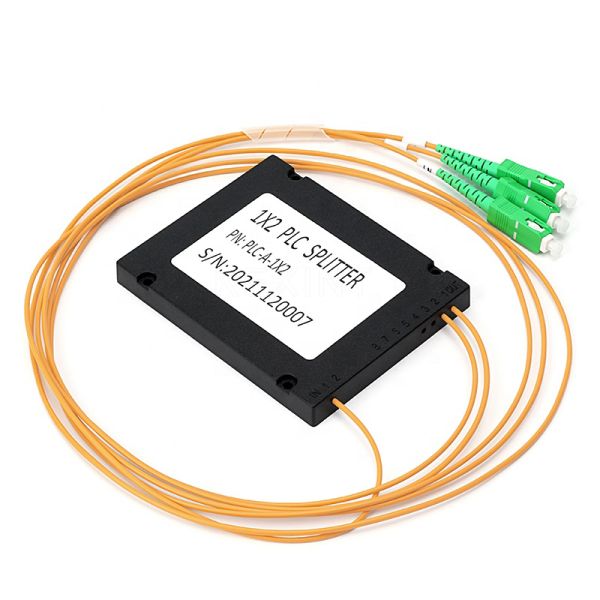SC APC 3.0 MM 1x2 Fiber Optic PLC Splitter ABS Type Use For 2 Cores Distribution Box