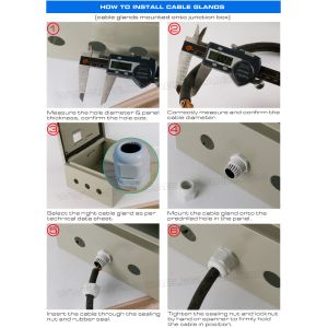 Electrical Cable Gland, Nylon 6, 20mm Metric Thread, M20x1.5, IP68/IP69K, UL94 V