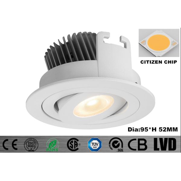 Buy Round Energy Saving 30 Degree Tiltable Aluminum LED Downlights Dimmable at wholesale prices