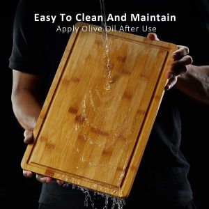 Natural Environmentally Cutting Bamboo Boards With Groove