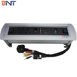 Hidden tabletop electric rotating UK power socket outlet