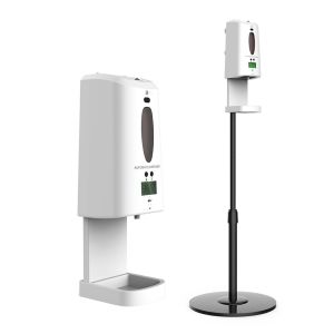 Plastic 1300ml Infrared Thermometer Automatic Dispenser 5V1A