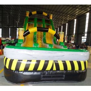 Tarpaulin Jungle Bouncy Castle With Slide Combo Slide Bounce House