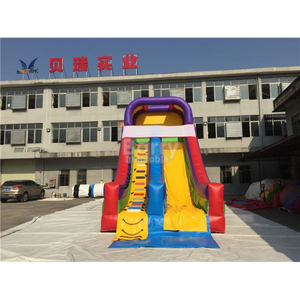 Rainbow Commercail Inflatable Slide For Kids With Full Printing