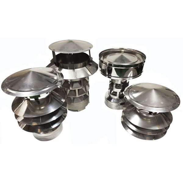 Polished 6" Single Wall Chimney Pot Rain Cap Cowl Rectangular Shaped