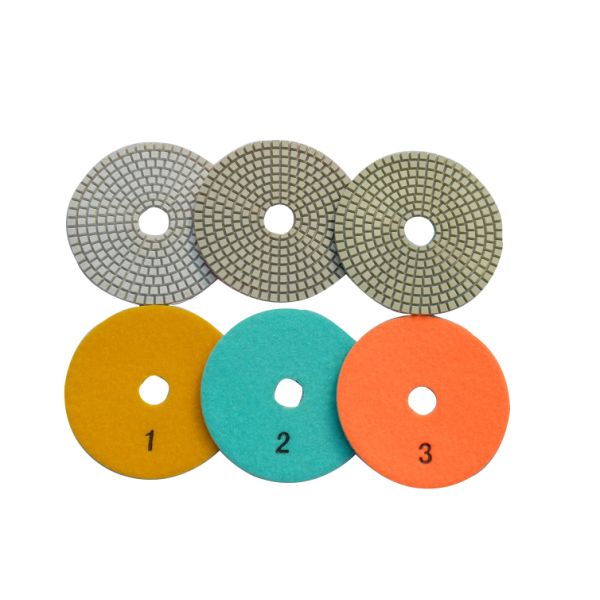 4" 5" Diameter Dry Polishing Pad , 3 Step Polishing Pads For Ceramic