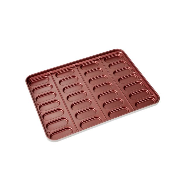PTFE Non Stick 670x511x40mm Hot Dog Bun Baking Pan