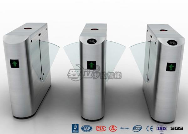 Buy Pedestrian Control Electronic Flap Barrier Gate Acrylic Counter Turnstiles DC24V at wholesale prices