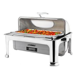 Large Stainless Steel Cookwares , Digital Display Electric Chafing Dish With