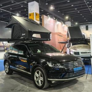 Durable Waterproof Aluminum Rooftop Tent With Grey Black Color