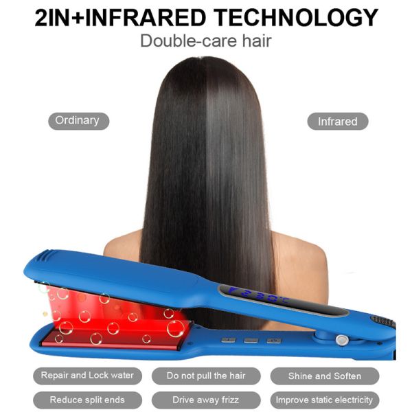 360F-450F Infrared Hair Straightener , Hair Salon Flat Iron 2 Inches
