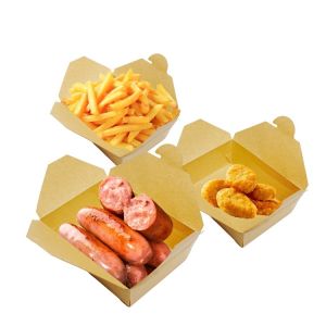 Wholesale customized eco-friendly biodegradable kraft paper box packaging lunch