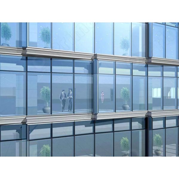 Exposed Framing Aluminum Cladding Curtain Wall Glass Transparent