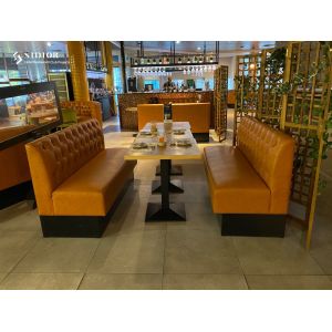 Leather Upholstery Restaurant Booth Sofa 1m Length