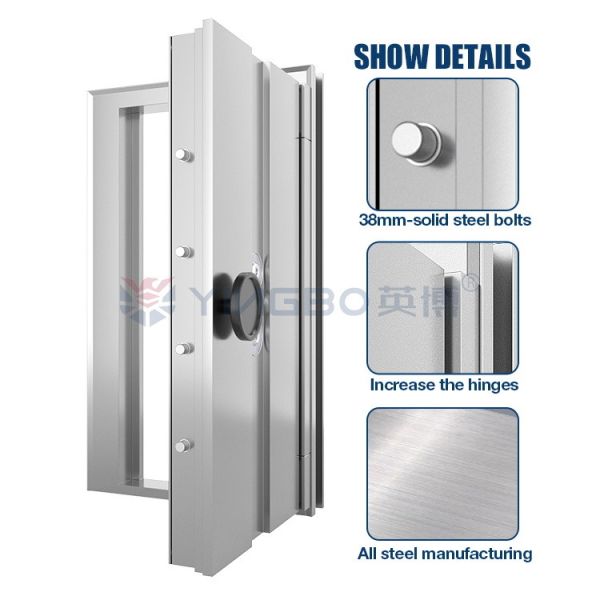 H2250*W1450mm Anti Cutting Modern Bank Vault Door Three Lock Linkage YB/VC-2