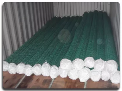 3.5mm Thick Plastic Coated Chain Wire Fencing Light Green And Dark Green Anti rust