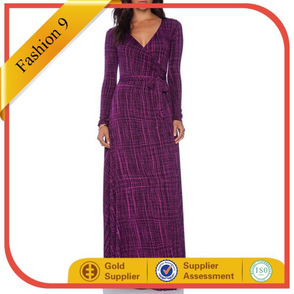 Buy Long Sleeved Knitted Printed Stripped Evening Dress at wholesale prices