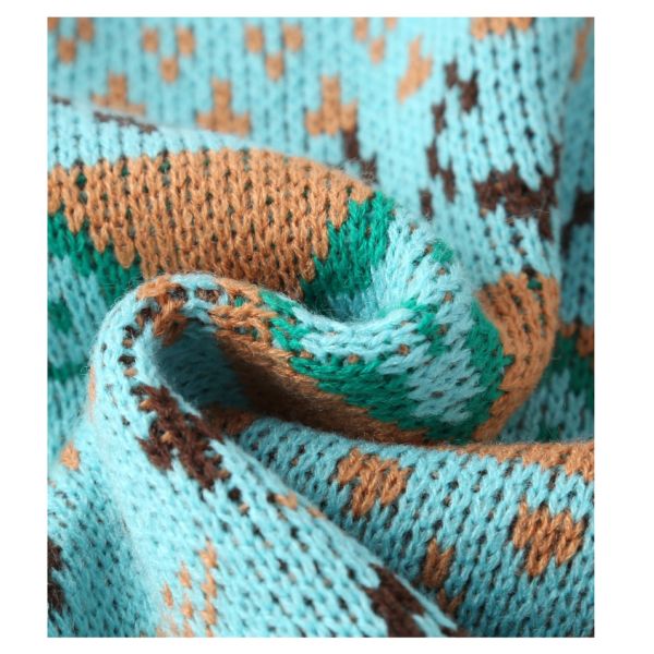 Middle Childrens Spring Clothes Round Neck Sweater Jacquard Craft