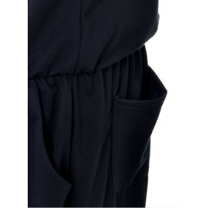 Black Summer Women Jumpsuits And Rompers , Adults Trousers / Pants